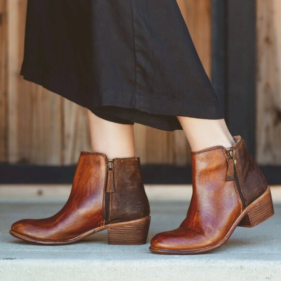 NEW ROAN BY BED STU Liz Short Boots - Leather For Women IN Tan Crust Suede7254s2 - Picture 1 of 8